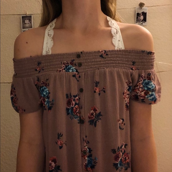 Lily White Tops - off the shoulder blouse
